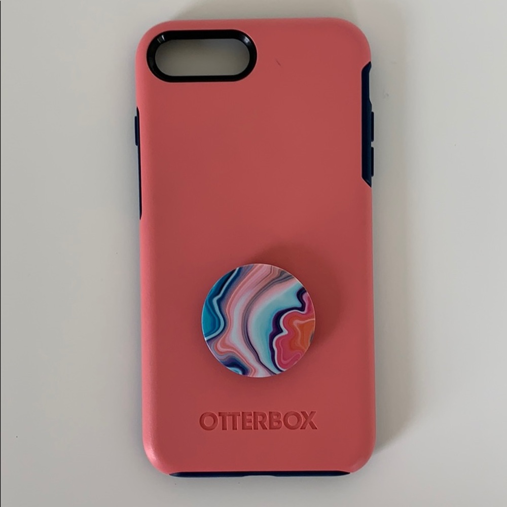 Coral “Symmetry” Otterbox Case w/ Popsocket